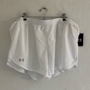 Under Armour Fly By 2.0 Running Shorts, Size 3XL, White, NWT